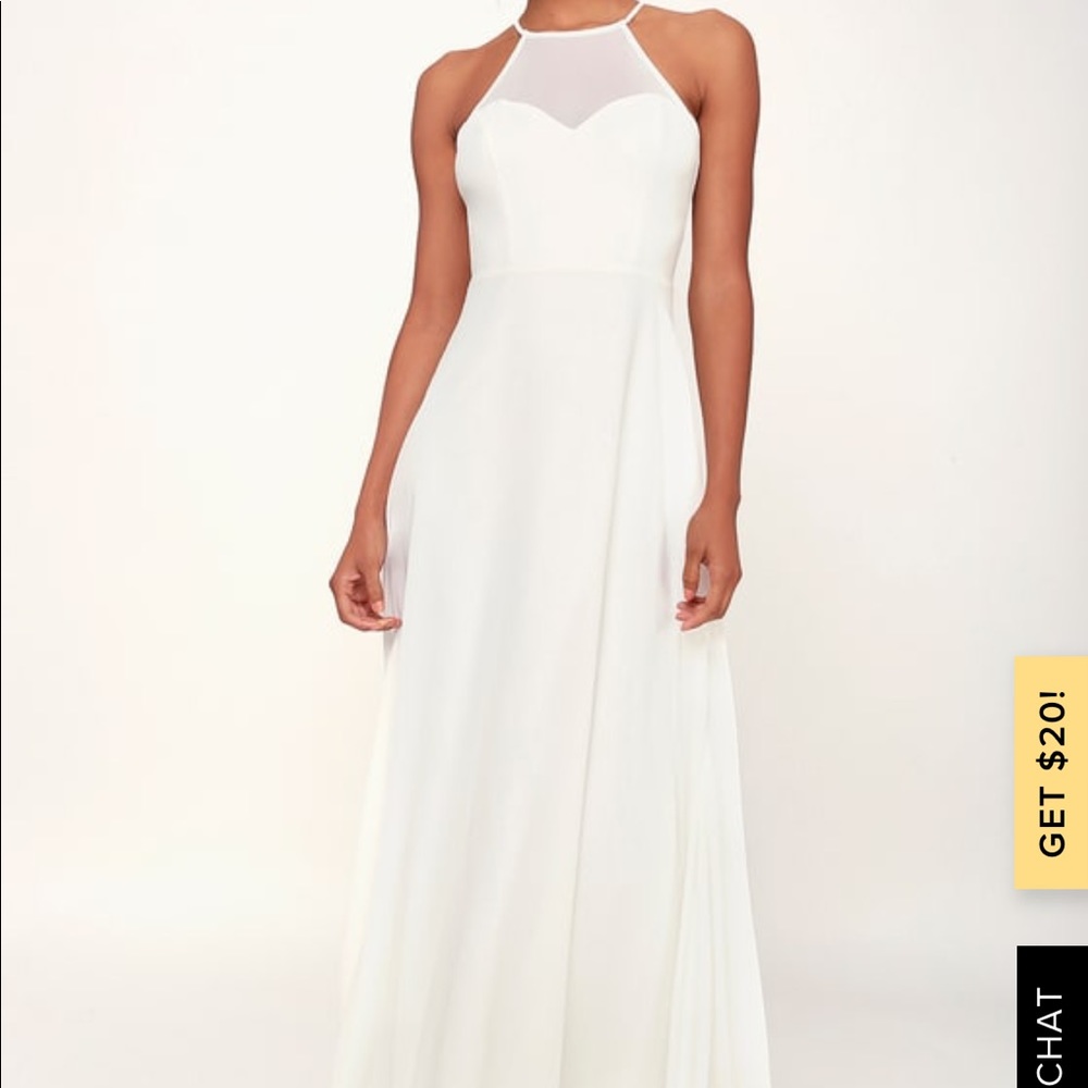 NIGHT OF ROMANCE WHITE SLEEVELESS MAXI DRESS